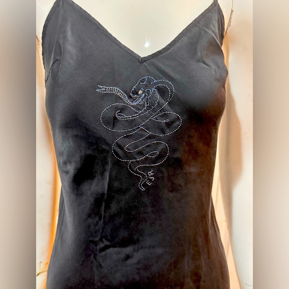 Elton John for Realisation Par The Sacrifice 100% Silk Slip Dress metallic snake - Picture 3 of 17